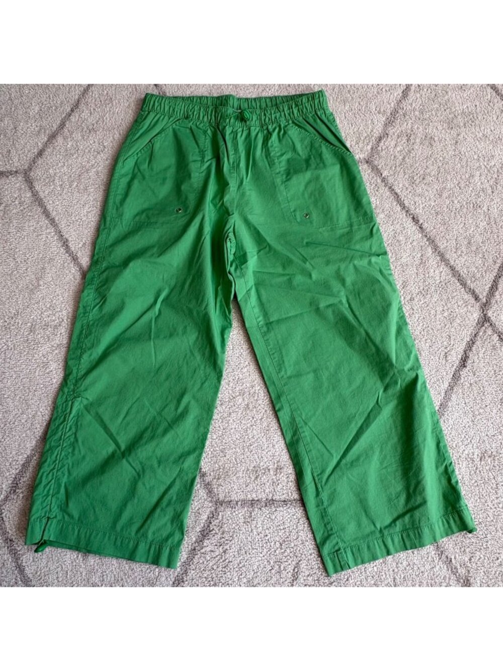 Danskin Now Green Wide Leg Cropped Pants Casual Lounge Pants
